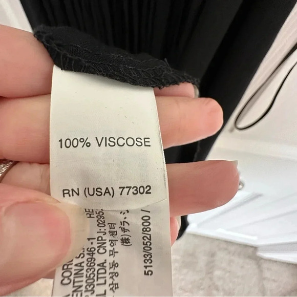 Zara Basics Maxi Black Dress Viscose Halter Neck Beading and Fringe Size Sm… - Picture 11 of 14